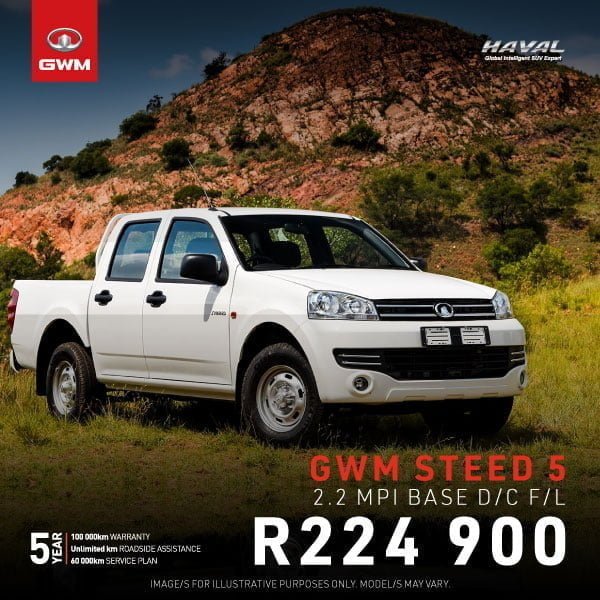 GWM Steed 5 2.2 MPi Base D/C F/L from R224 900*