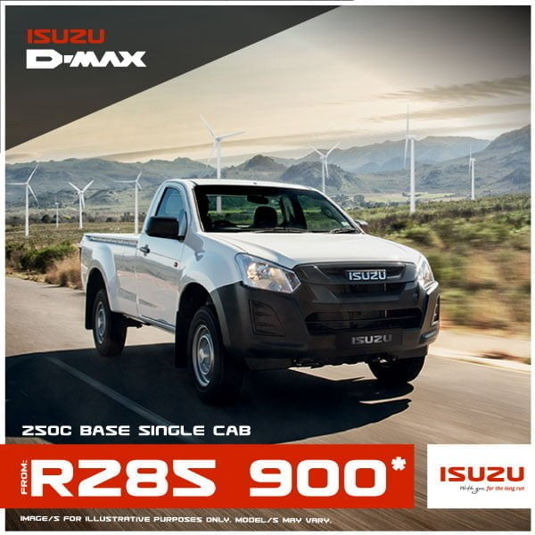 Isuzu D-Max 250C Base Single Cab from R285 900*